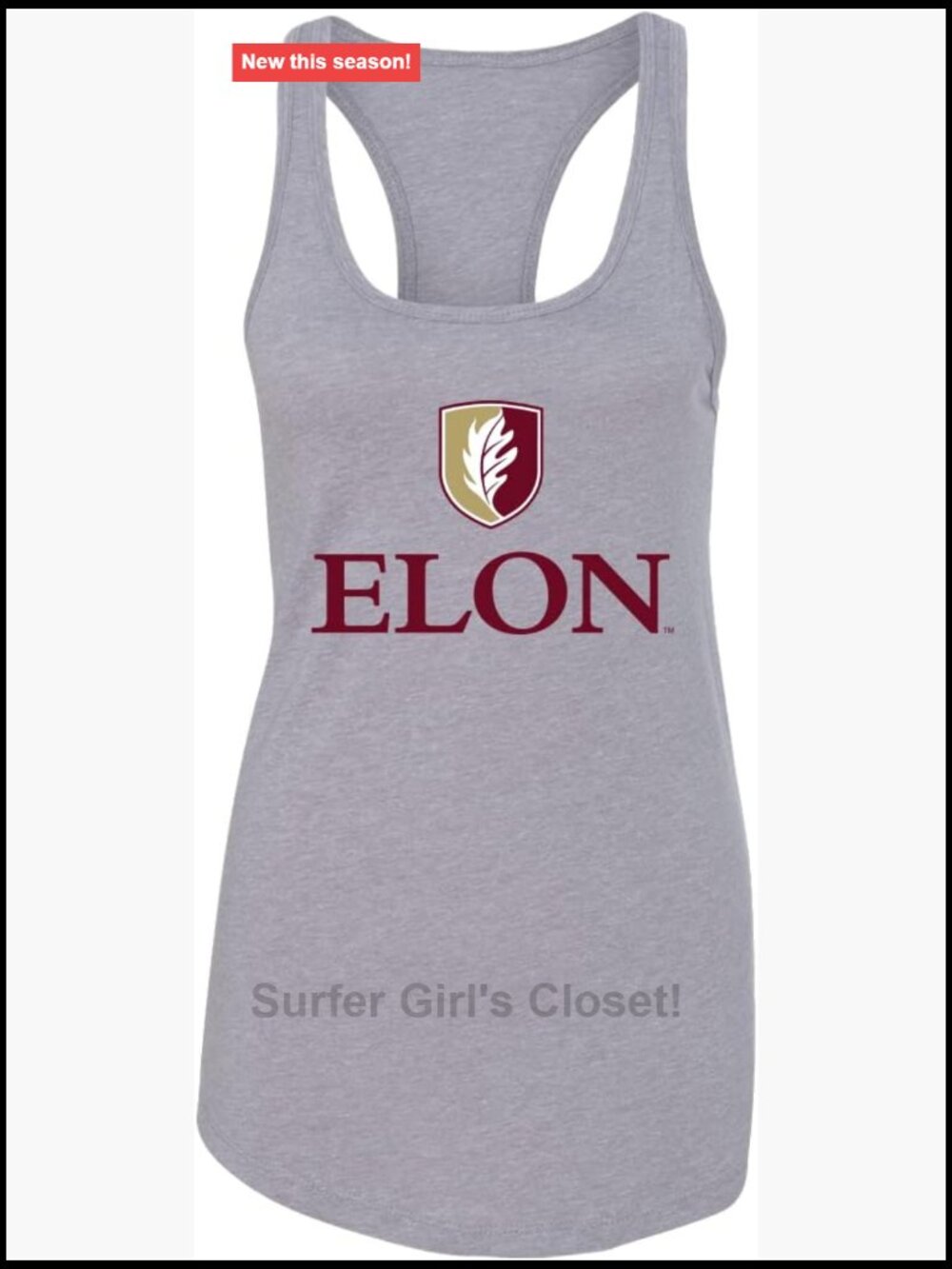 Elon University Ladies Racerback Tank Top Scoop Neck Cotton Blend